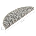 vidaXL Kobercové nášľapy na schody 15 ks sivé 56x17x3 cm