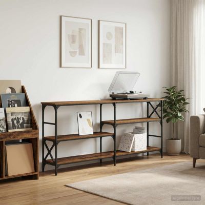 vidaXL Konzolový stôl Staré drevo 180 x 29 x 76,5 cm kov PB