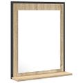 vidaXL Kúpeľňové zrkadlo s poličkou Nástenný Čierna 50 x 12 x 60 cm