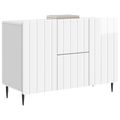 vidaXL Servírovacia skriňa Biela s vysokým leskom 89 x 34,5 x 62 cm