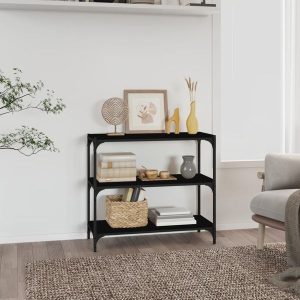 vidaXL Knižnica čierna 80x33x70,5 cm spracované drevo a oceľ