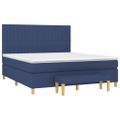 vidaXL Posteľný rám boxspring s matracom modrý 180x200 cm látka
