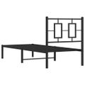vidaXL Kovový rám postele s čelom čierny 75x190 cm