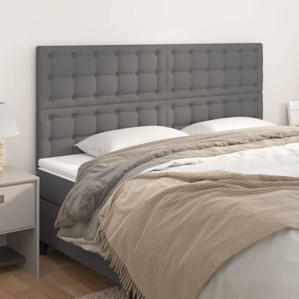 vidaXL Čelo postele sivé 200x5x118/128 cm umelá koža