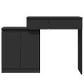 vidaXL Toaletný stolík s LED čierny 115x37x110,5 cm