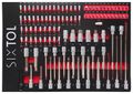 Modul s náradím do dielenského vozíka MECHANIC TOOL TRAY 2, 102ks SIXTOL