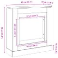 vidaXL Obloženie krbu biele 90x30x90 cm kompozitné drevo