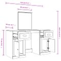 vidaXL Toaletný stolík so zrkadlom dub sonoma 130x50x132,5 cm