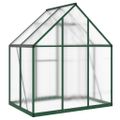 vidaXL Skleník so základovým rámom zelený 169x114x195 cm hliník