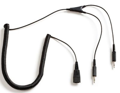 Jabra QD-2x3,5mm, 0,5-2m, stočený