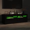 vidaXL TV skrinka s LED svetlami vysokolesklá čierna 120x35x40 cm