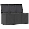 vidaXL Záhradný úložný box 270 l, čierny, PP ratan