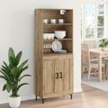 vidaXL Highboard Remeselný dub 69,5 x 34 x 180 cm Kompozitné drevo