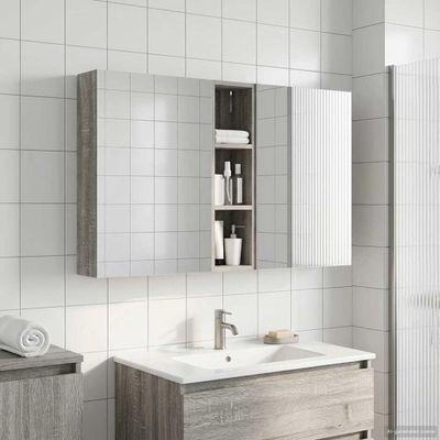 vidaXL Set kabinetov do kúpeľne s poličkou 3 pcs 120 x 14,5 x 70 cm