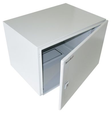 XtendLan Venkovní rozvaděč pro 19", 9U, hloubka 420mm, IP55, šedý Rozvadec, 19", na stenu, venkovní, výška 9U, 600×420, IP55, plné dvere, šedý