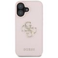 Puzdro Guess Hardcase PU Grained Big 4G a Classic Logo pre iPhone 16 6,1" Ružové