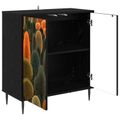 vidaXL Servírovacia skriňa ZAANDAM Čierny dub 69 x 33 x 76 cm