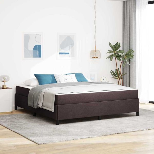 vidaXL Posteľ s pružinovým rámom Tmavohnedá 180 x 200 cm látka