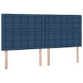 vidaXL Postel s úložným prostorem a matrací Modrá 200 x 200 cm látka