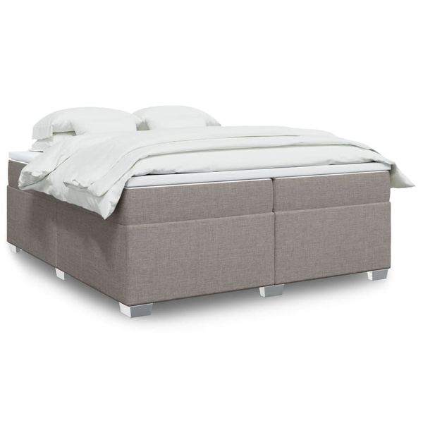 vidaXL Boxspring posteľ s matracom sivohnedý 200x200 cm látka
