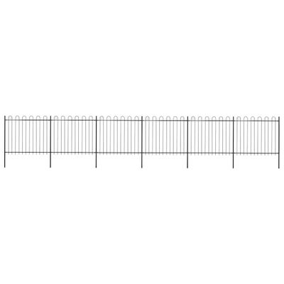 vidaXL Záhradný plot s oblúkom navrchu, oceľový 1005x150 cm, čierny