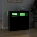 vidaXL Komoda s LED svetlami čierna 80x35x75 cm