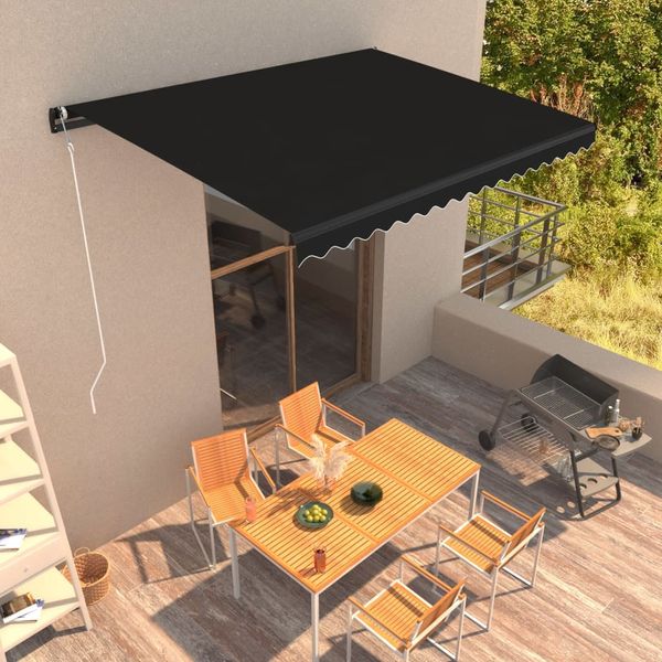 vidaXL Automaticky zaťahovacia markíza 400x300 cm antracitová