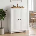 vidaXL Servírovacia skriňa Biela s vysokým leskom 66 x 34,5 x 90 cm