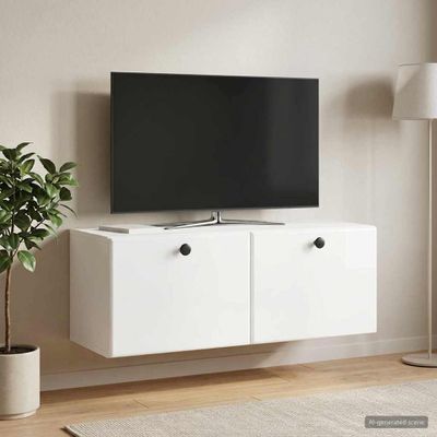 vidaXL Nástenná TV skrinka 78,5 x 31 x 30 cm Biela s vysokým leskom