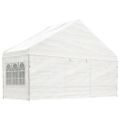 vidaXL Altánok so strechou, biely 4,46x5,88x3,75 m, polyetylén