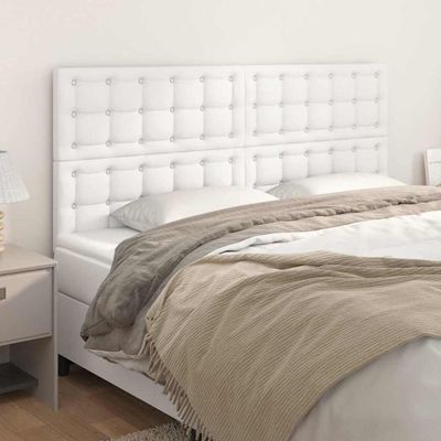 vidaXL Čelo postele biele 160x5x118/128 cm umelá koža