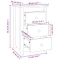 vidaXL Nočné stolíky 2 ks čierne 40x35x61,5cm masívne borovicové drevo