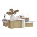 vidaXL Konferenčné stolíky 2 ks biela+sonoma 111,5x50x33 cm
