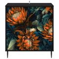 vidaXL Servírovacia skriňa LOCHEM Čierny dub 69 x 33 x 76 cm