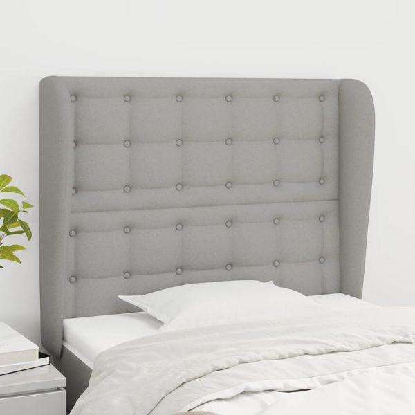 vidaXL Čelo postele so záhybmi bledosivé 93 x 23 x 118/128 cm látka