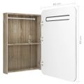 vidaXL LED kúpeľňová zrkadlová skrinka biela a farba dubu 60x11x80 cm