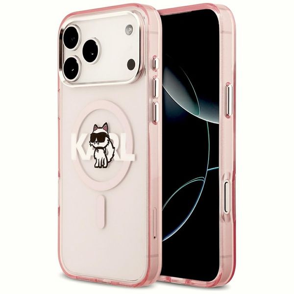 Puzdro Karl Lagerfeld pre iPhone 17 Pro Max 6,9" IML Choupette Sketch Logo MagSafe ružová