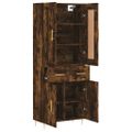 vidaXL Vysoká skrinka dymový dub 69,5x34x180 cm spracované drevo