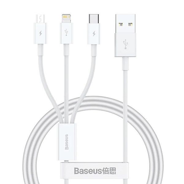 Baseus Superior Series Fast Charging Dátový Kábel USB-A - USB-C/microUSB/Lightning 3.5A 0.5m Stellar