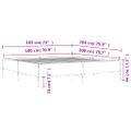 vidaXL Posteľný rám sivý dub sonoma 180x200 cm kompozitné drevo a kov