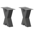 vidaXL Nohy konferenčného stolíka v tvare X, 2 ks, antracitové, 30 x (30-31) cm, oceľ