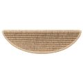 vidaXL Schodové rohože 15 ks 56x17x3 cm sisalové polkruhové