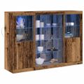 vidaXL LED komoda Staré drevo 142,5 x 37 x 100 cm Kompozitné drevo