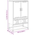 vidaXL Vysoká skrinka ružová 68x39x111,5 oceľ