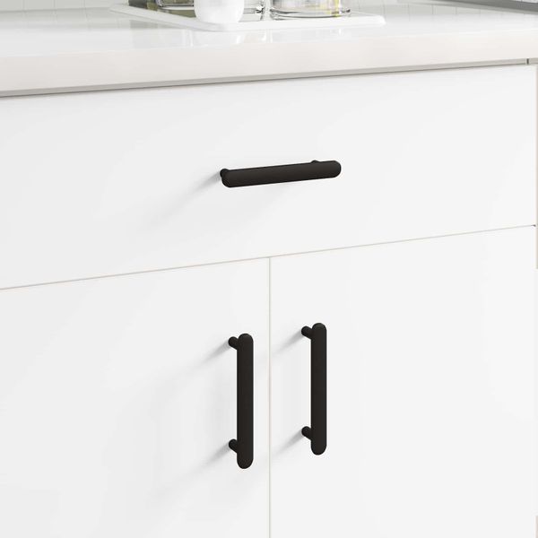 vidaXL Rukoväť skrine 2 pcs Čierna 121 x 16.6 x 28.3 mm Železo