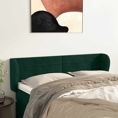vidaXL Čelo postele so záhybmi tmavozelený 147x23x78/88 cm zamat