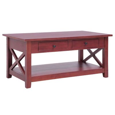 vidaXL Konferenčný stolík hnedý 100x55x46 cm masívne mahagónové drevo