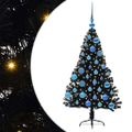 vidaXL Umelý predsvietený vianočný stromček Čierna 120 cm PVC