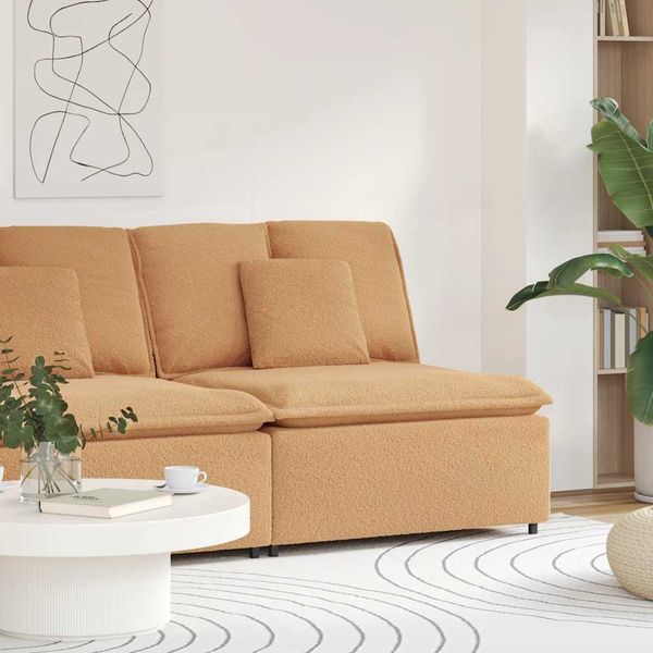 vidaXL Modulová stredová pohovka s vankúšmi béžová 100 cm