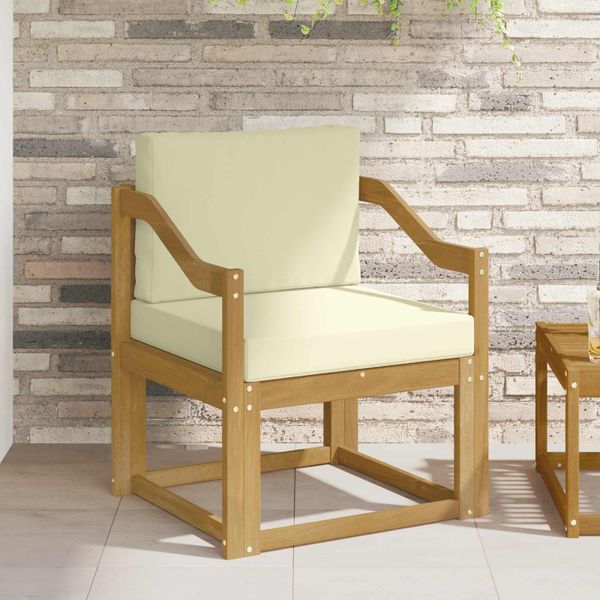 vidaXL 2 Kus Záhradná súprava gaučov Polyester Biela a krémová